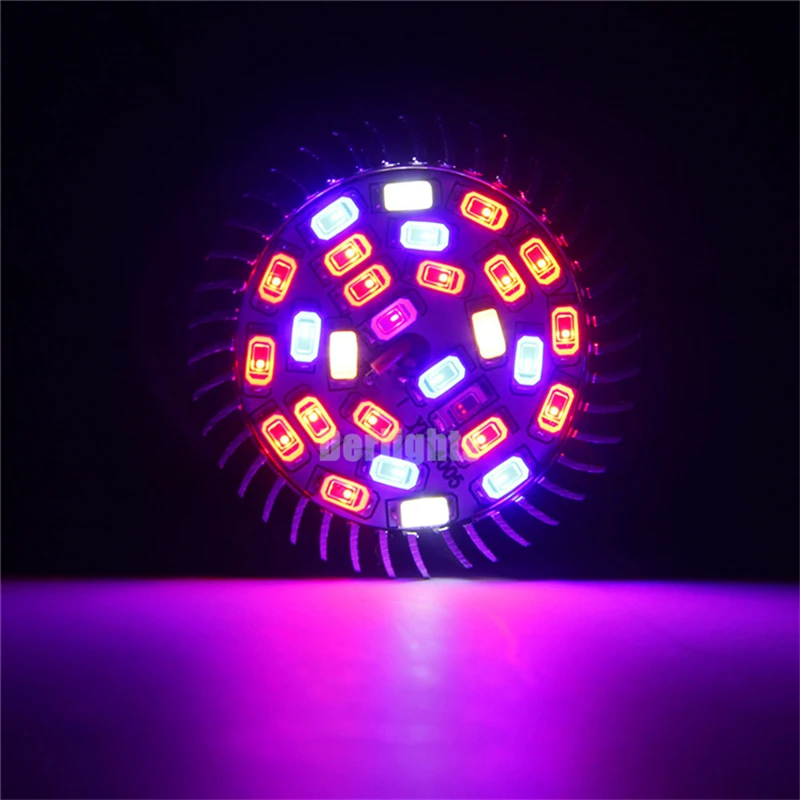 Светодиодсветильник лампа для выращивания растений GU10 E27 SMD5730 18 28 светодиодов УФ