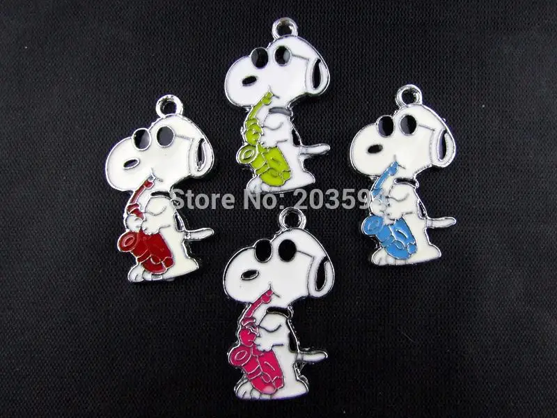 

AE256 20Pcs Mix Color Alloy metal Enamel Dog Charms Pendants 32x19mm