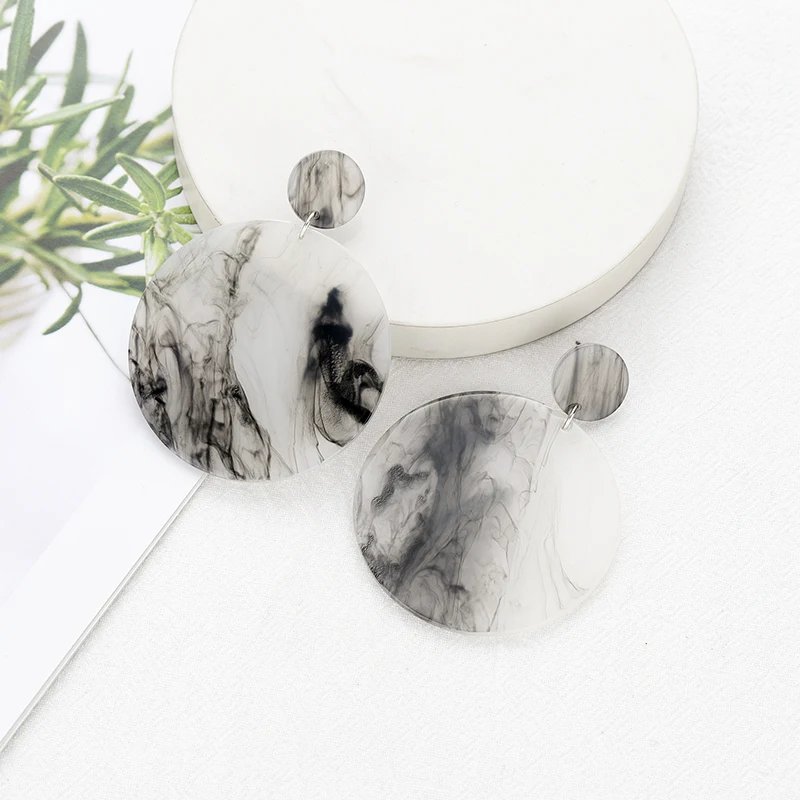 Новые круглые свисающие серьги в китайском стиле с акриловой пульсацией для