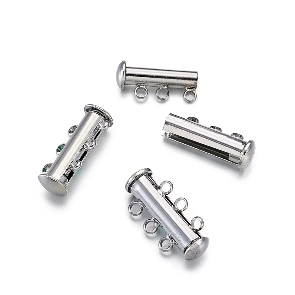 3 жильные латунные Магнитные скользящие застежки без никеля с 6 отверстиями