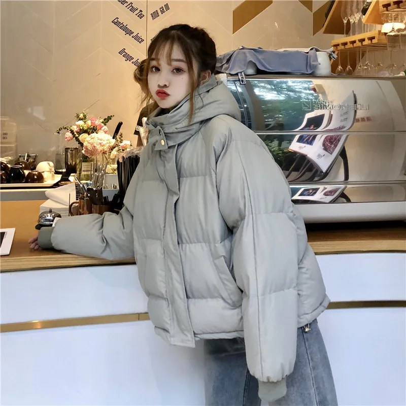Женские зимние пальто корейские модные свободные короткие с хлопковой