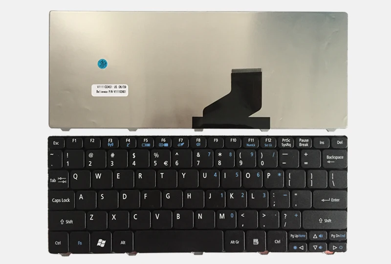 US клавиатура для acer Aspire One D255 D257 AOD257 D260 D270 521 532 532 H 533 AO521 AO533 NAV50 Black US клавиатура для ноутбука