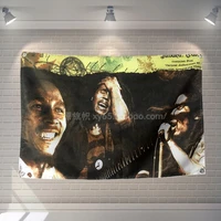 bob marley jamaica reggae rock band poster music scrolls bar cafes living room decoration banners hanging art waterproof cloth