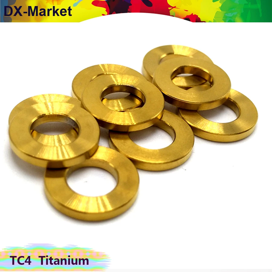 M5 m6 m8 m10 титановая шайба 20 шт./лот, Gr5 титановый сплав плоские шайбы, TC4 титановый сплав крепеж