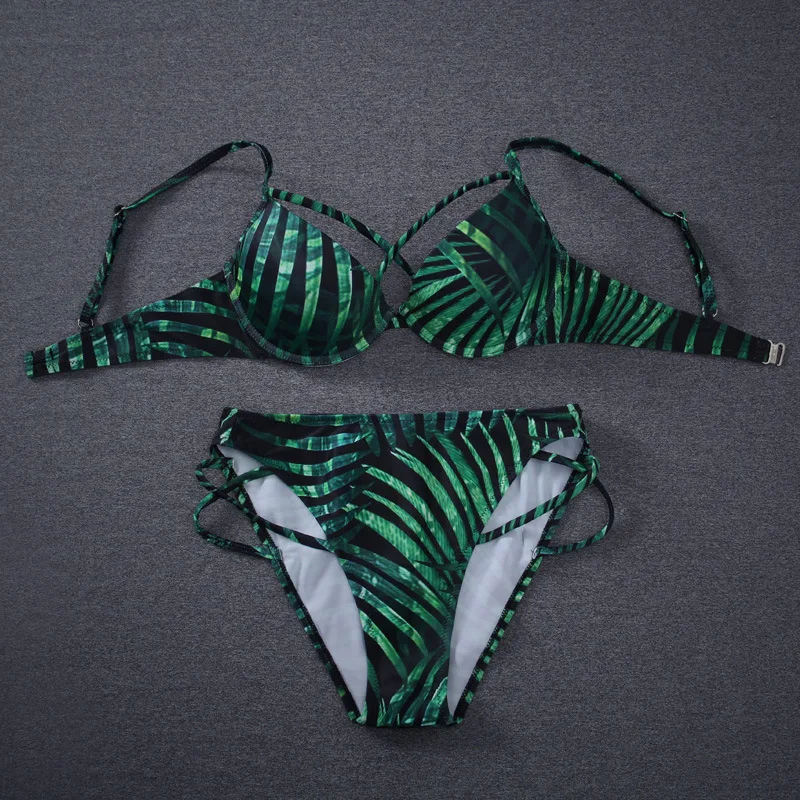 Женский купальник с чашками пуш ап и принтом заниженной талией|suit up|suit suitsuit women |