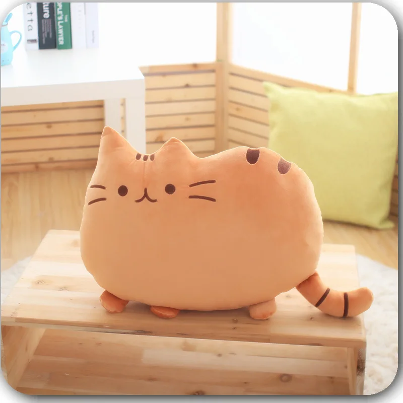 brown 50 см Kawaii кошка подушка мягкая кошка подушка плюшевые животные Подушка кошка милые игрушки подарки на день рождения Дети девочка кошка большая подушка - Цвет: brown