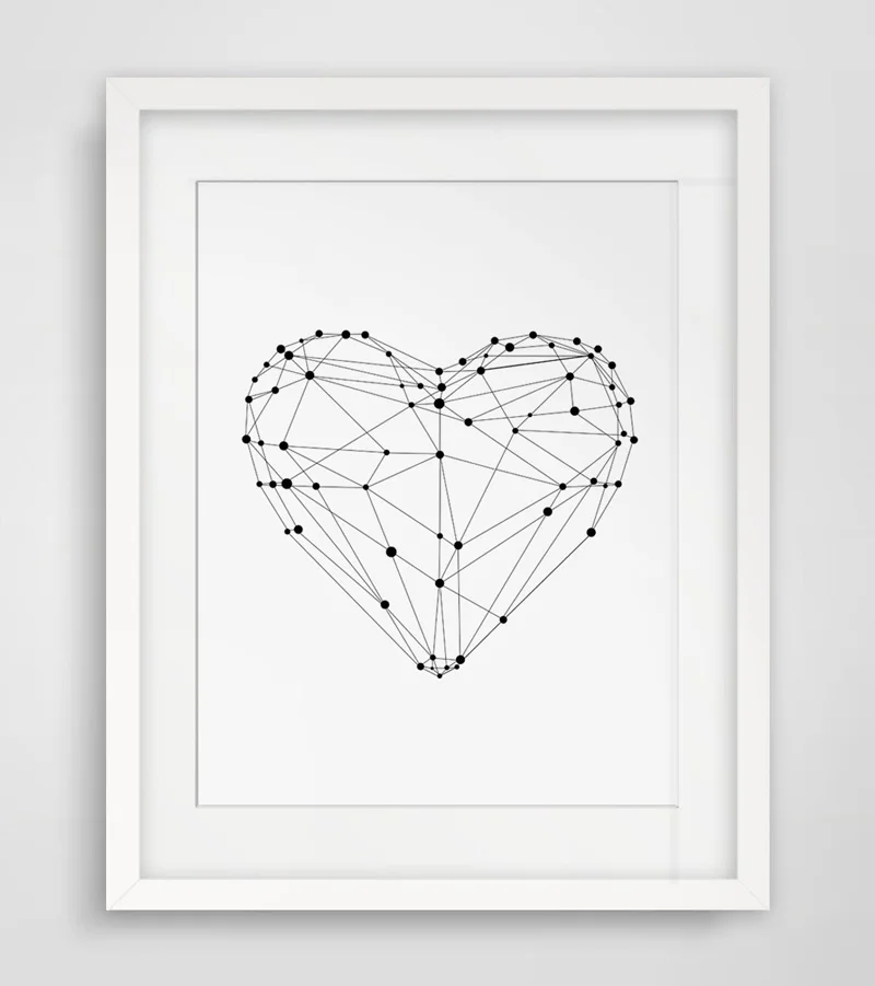 В форме сердца плакат для детской изящной художественной бумаги Геометрическая