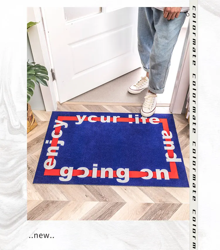 Floor Mat Anti-slip Kitchen Carpet Non-slip outdoor Rug Porch Doormat Nordic chic geometry poker black white home | Дом и сад