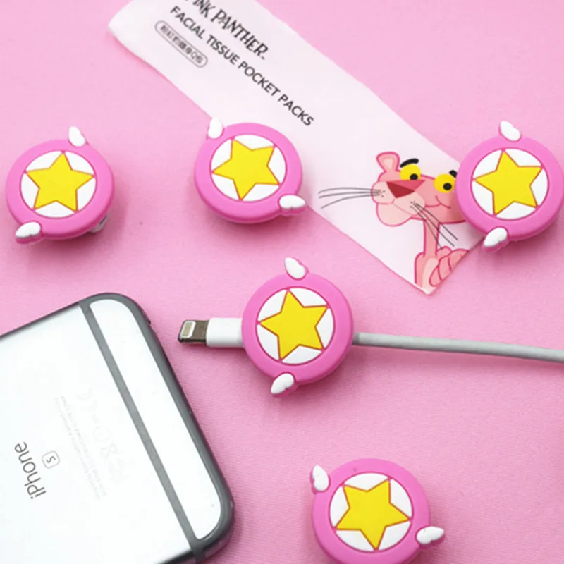 Супер звезда мини милый силиконовый USB кабель протектор линия передачи данных