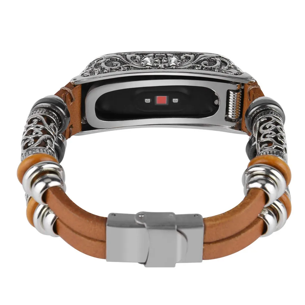 Модные роскошные аксессуары для часов Xiaomi Mi Band 4 сменный кожаный ремешок наручных