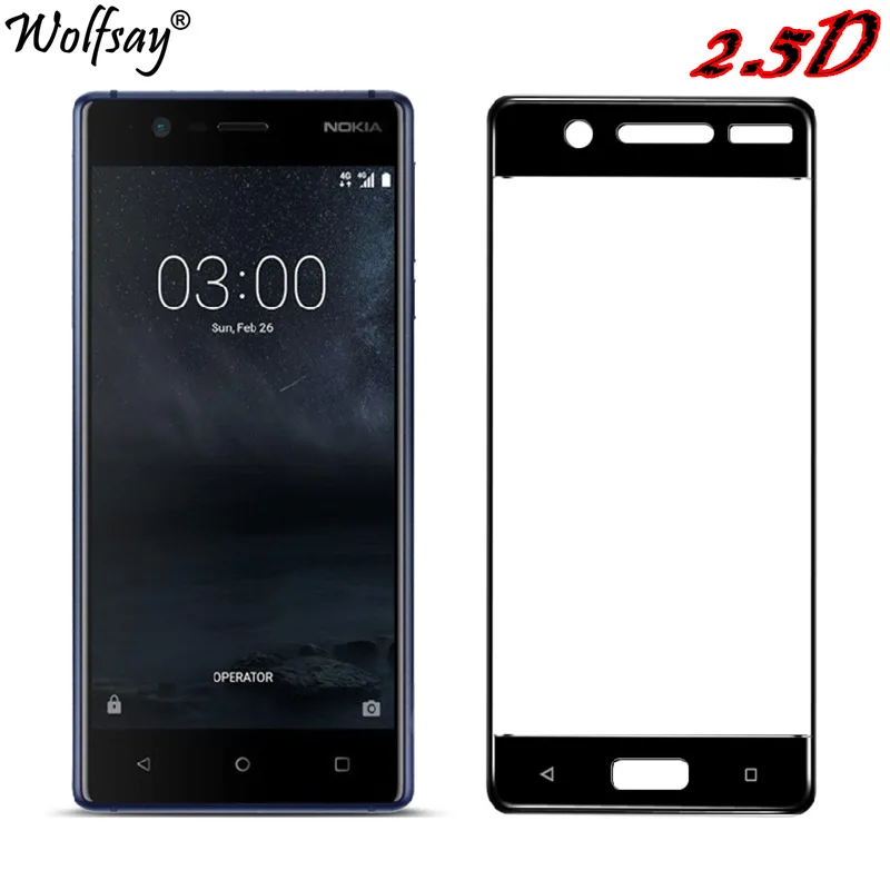 SFor Nokia 5-Protector de pantalla de vidrio templado, Protector de pantalla de cobertura completa para Nokia 5, vidrio Protector antiexplosi&oacute;n de Color para Nokia5-0