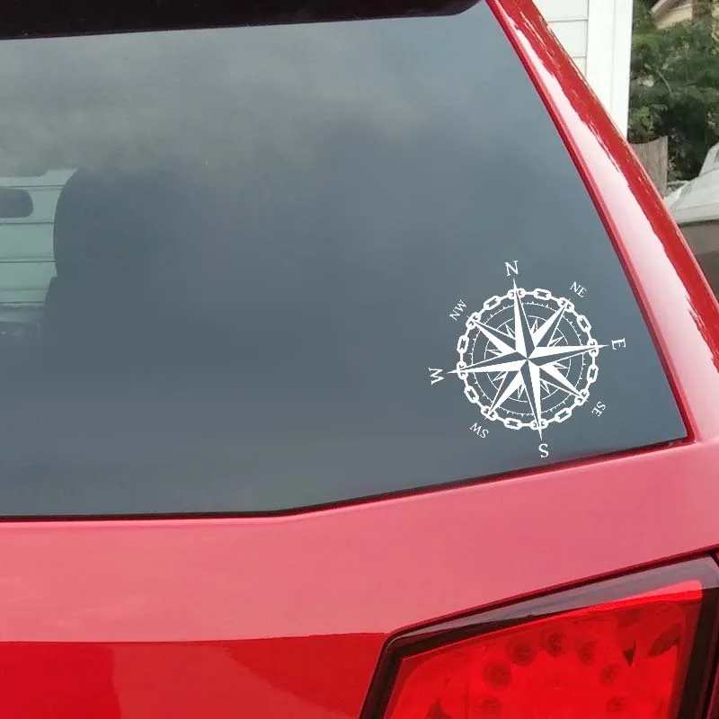 YJZT 17.8CM*17.8CM Vinyl Decal Nautical Compass Sailor Ocean Sea Style Car Stickers Black Silver C10-01177 | Автомобили и