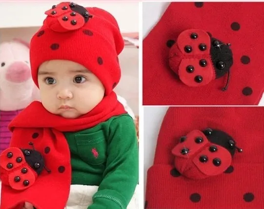 Бесплатная доставка 2 шт./компл. новинка 2013 детская осенне зимняя шапка + шарф