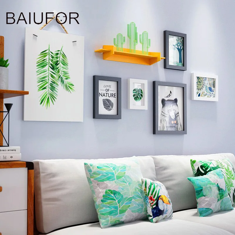 BAIUFOR современный коллаж деревянная фоторамка белая винтажная Скандинавская