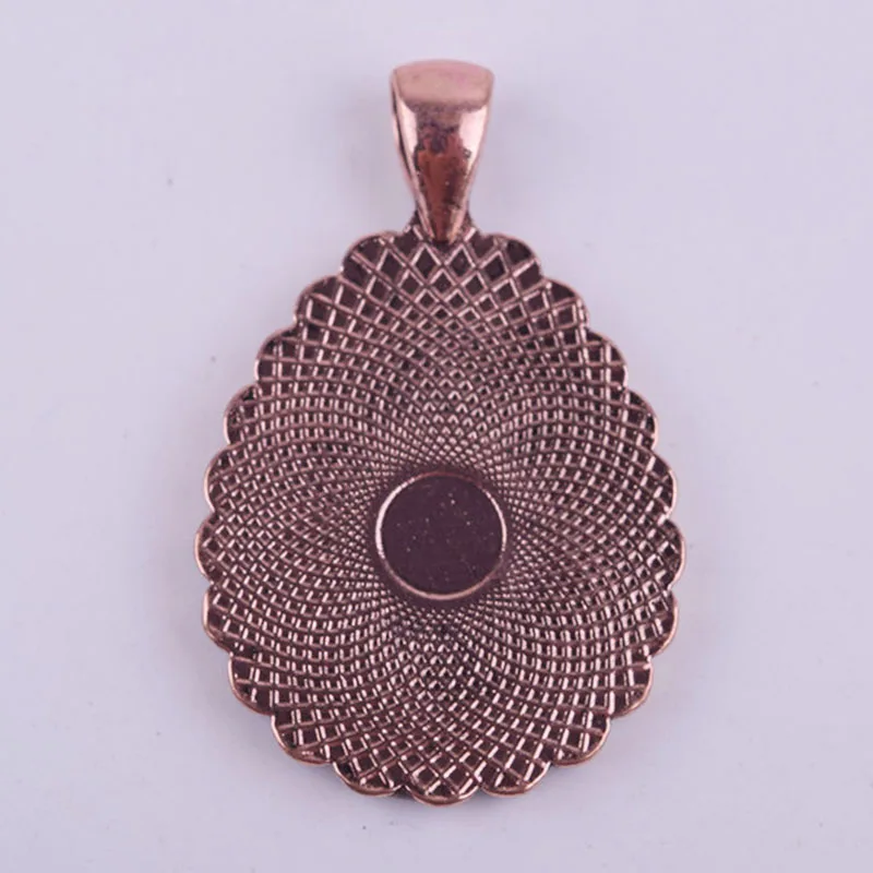 10Pcs/Lot Ancient Copper Alloy Waterdrop Cameo Cabochon Base Setting Pendant Tray 25mm Jewelry Blanks 2016 Fashion DIY | Украшения и