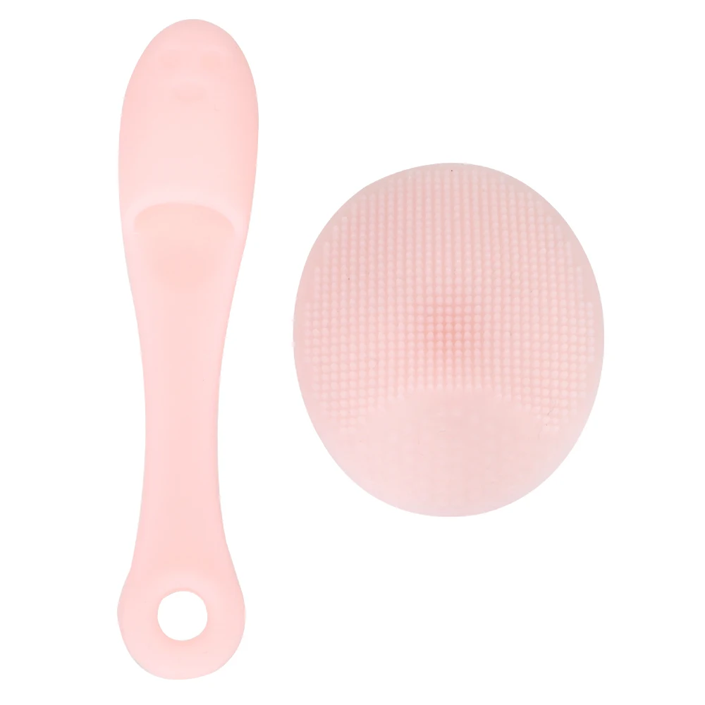 Light pink 2 шт./компл. отшелушивающая щеточка для лица Мягкий Гладкий чехол из силикона спа-скраб очищающее средство для очистки колодки - Цвет: Light pink