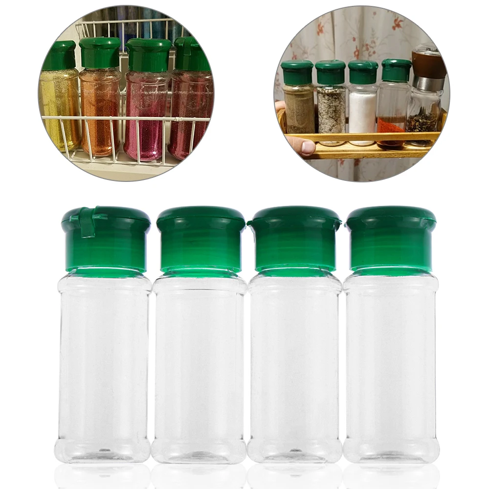 1PC 100ml Plastic Portable Spice Salt Pepper Seasoning Jar Can Barbecue Condiment Bottle Cruet Spice& Pepper Kitchen Tool
