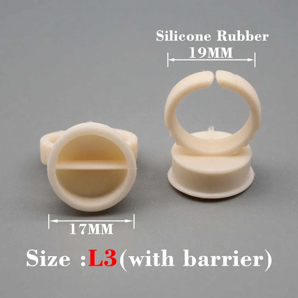 Silicone L3 x 100pcs Kimcci 100 шт одноразовые татуировки пигмент держатель кольцо с палитрой с сеткой барьер клей для наращивания ресниц Клей Держатель Силиконовый - Цвет: Silicone L3 x 100pcs
