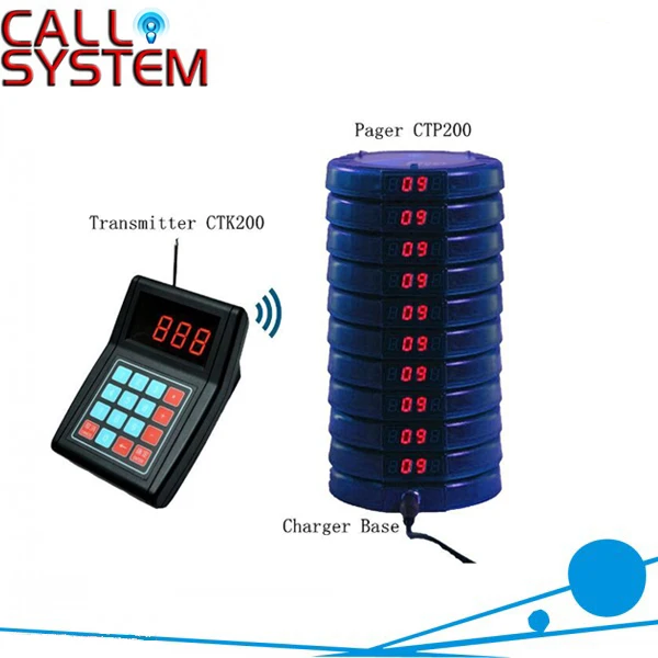 Restaurant wireless customer queue pager system 1 transmitter with 15 blue coaster pagers | Компьютеры и офис