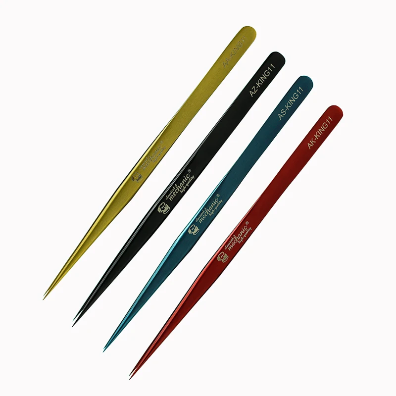 4pcs one set Ультра тонкий Пинцет для ремонта телефона, микро пайка Профессиональный Сильный металл Длинный нержавеющая сталь ручной инструмент пинцет - Цвет: 4pcs one set