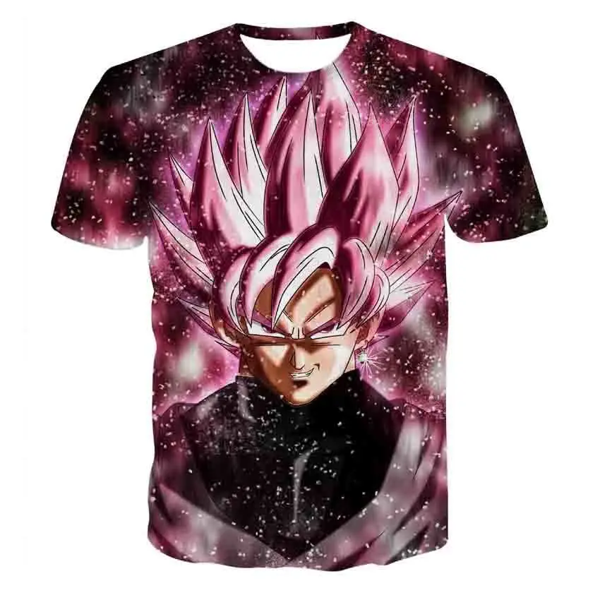 Dragon Ball Z Футболки мужские летние 3D печать Супер Saiyan Сон Гоку черный zamasu Вегета