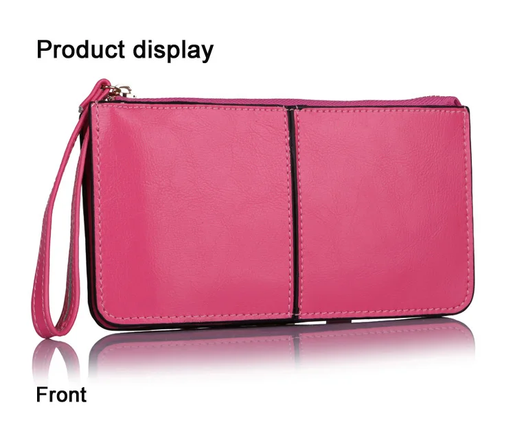 Hot! Fashion Europe Bags Women Handbag Candy Colors Wristlet Oil Wax Genuine Leather Evening Day Clutches Purse Wallet,CN-1366