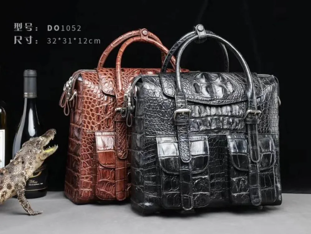 Новинка 2018 мужской деловой портфель из 100% натуральной крокодиловой кожи сумка