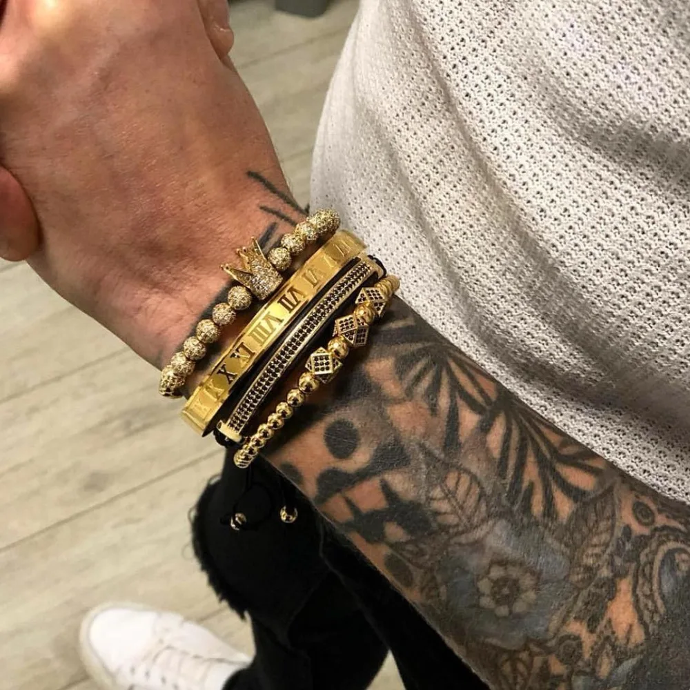 3 шт./компл. + браслет для мужчин подвеска в виде короны бусины искусственные