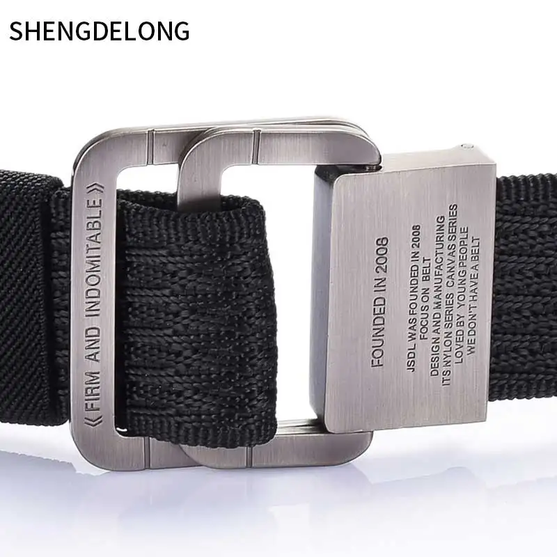 Double loop canvas belt men's outdoor sports leisure student youth nylon jeans trousers | Аксессуары для одежды