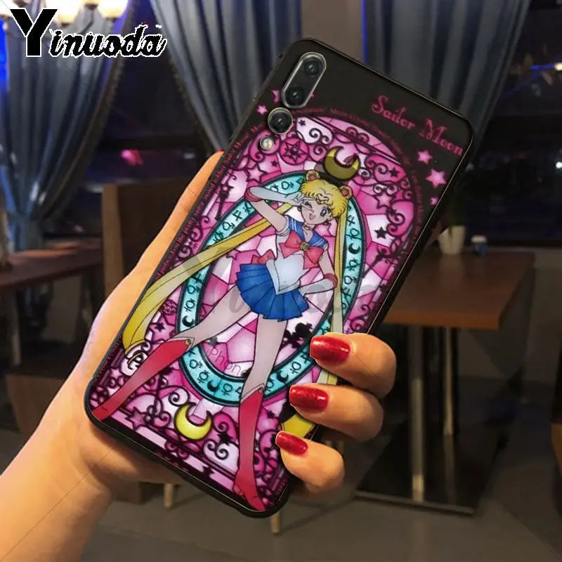 Yinuoda Сейлор Мун ТПУ мягкий силиконовый черный чехол для телефона huawei p20 pro p20lite mate