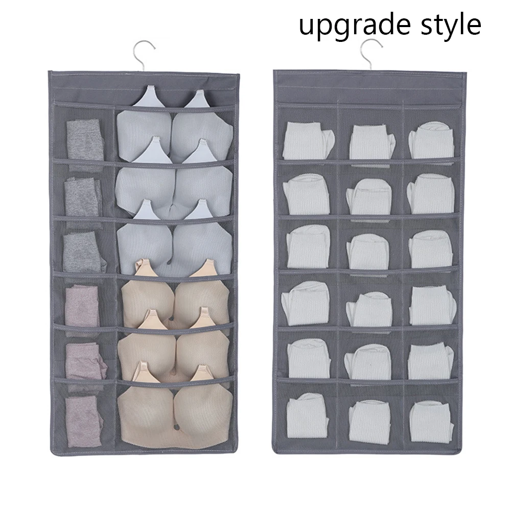 gray 40x80cm LASPERAL многофункциональная высококачественная ткань Оксфорд нижнее белье бюстгальтер висячая двухсторонняя Ткань сумка для хранения Сортировка Вешалка Органайзер - Цвет: gray 40x80cm