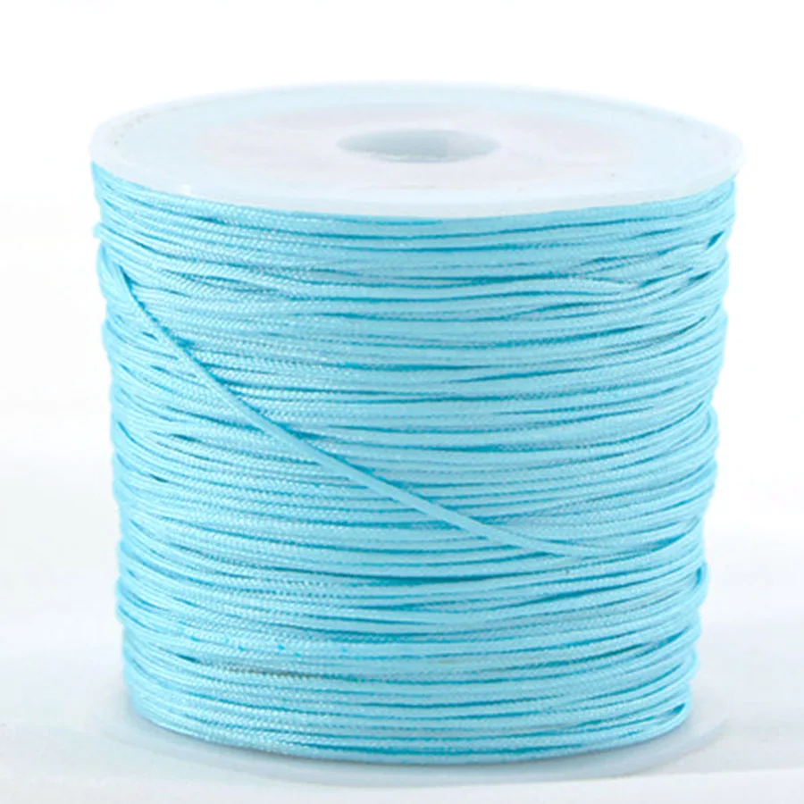 light blue 0,8 мм металлическая пряжа вощеный хлопковый шнур браслет Веревка DIY вощеная нить веревка шнур ремешок Ожерелье Веревка бисер DIY Изготовление ювелирных изделий - Цвет: light blue