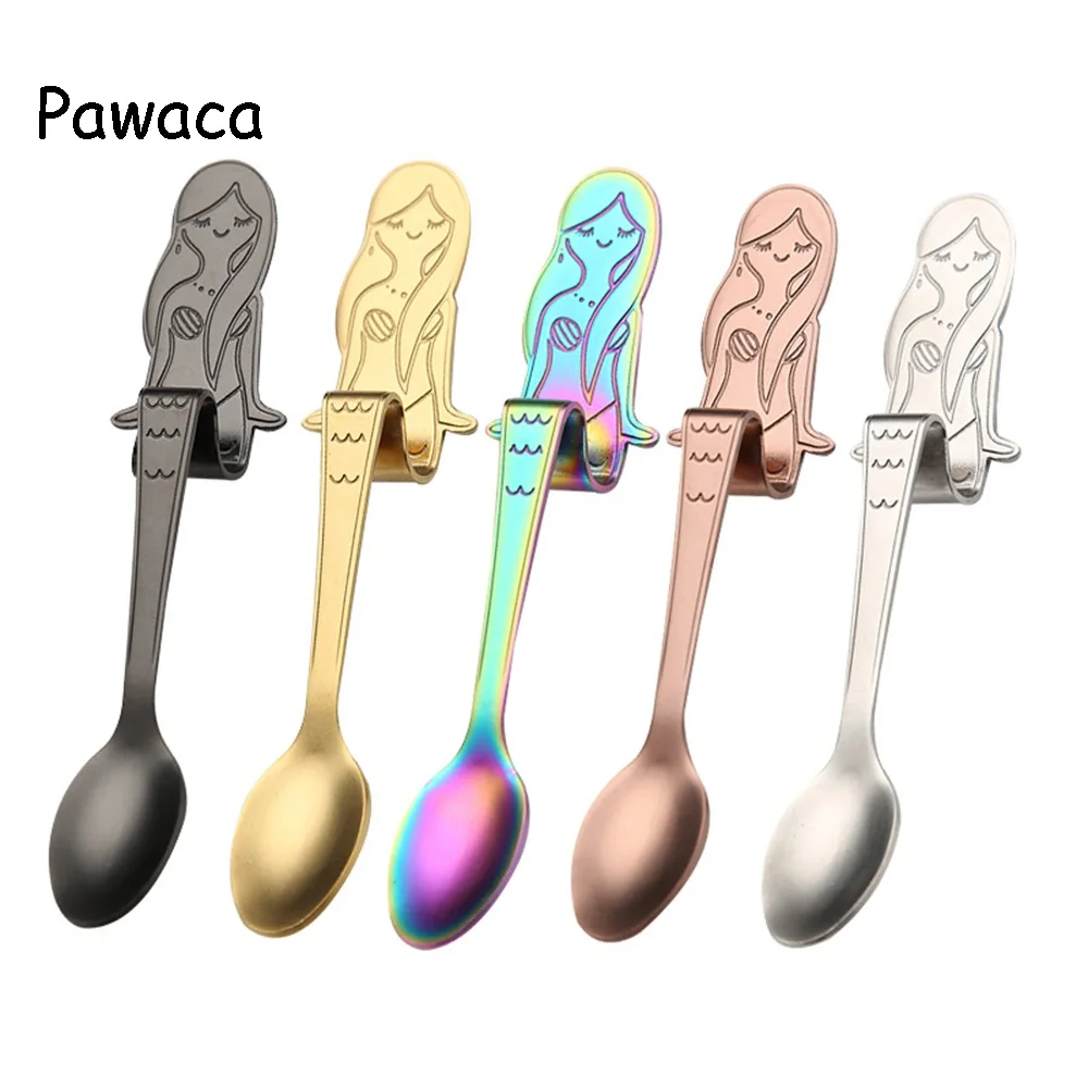 Pawaca 5 шт./компл. Русалка ручки красочные Кофе в комплекте с ложкой