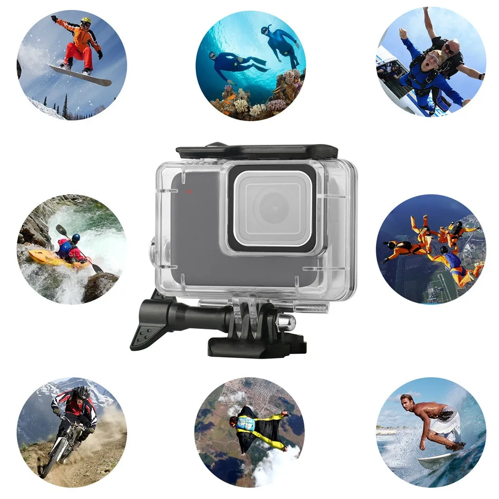 Для GoPro Hero 7 белый/серебристый аксессуары набор водостойкий Чехол дайвинг защитный корпус оболочка 40 м селфи палка для Eken h8r