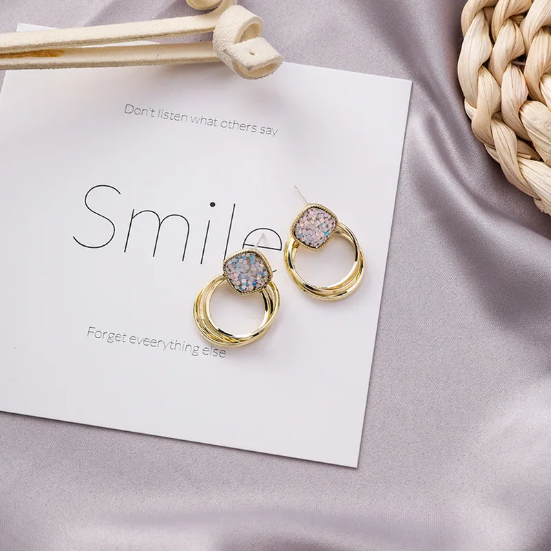 2019 новые серьги в стиле барокко с серебряной иглой для девушек блестками