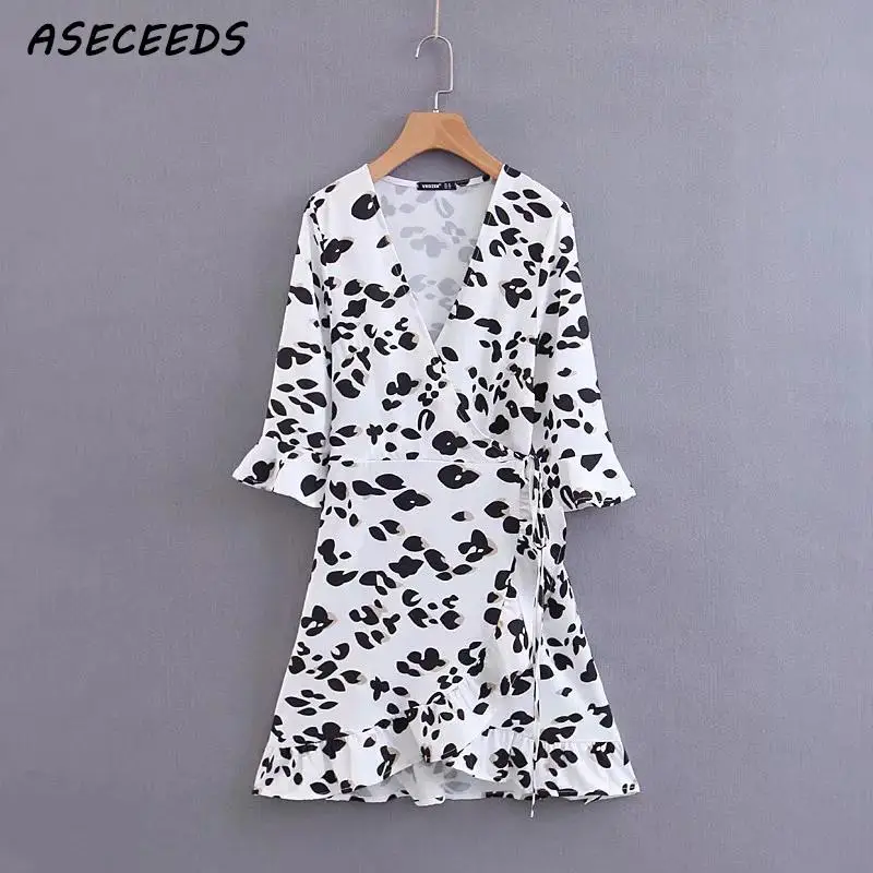 Летнее винтажное леопардовое Платье женское элегантное Плиссированное кружевное мини платье fenmale