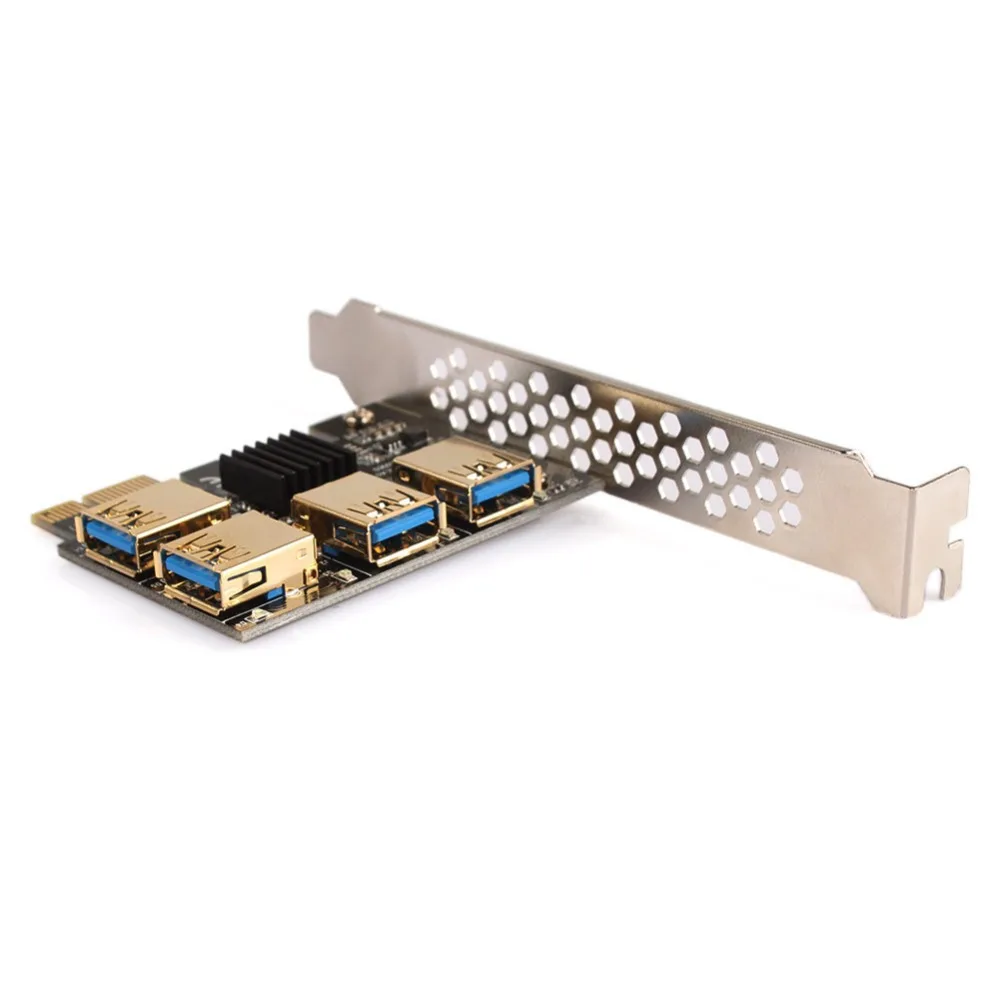PCI E Express Riser Card 1x до 16x1 4 USB 3 0 слот множитель концентратора адаптер для Bitcoin добыча