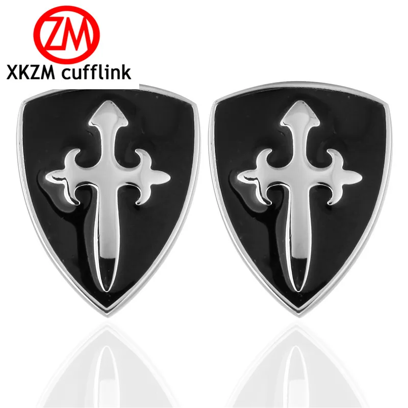 

Formal Black Shield sword Cufflink for Mens Suits Buttons Geometric Wedding Cufflink French Grooms Shirt Brand Cuff Links