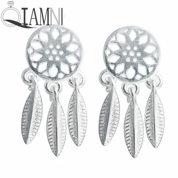 QIAMNI 925 пробы серебряные серьги-гвоздики с животными Рождественский подарок подружки невесты Вечерние ювелирные изделия на Хэллоуин для женщин и девочек
