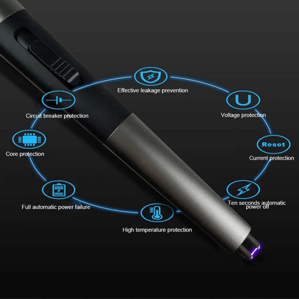 360 вращение USB перезаряжаемые зажигалки длинные Кухонные Электронные Зажигалки