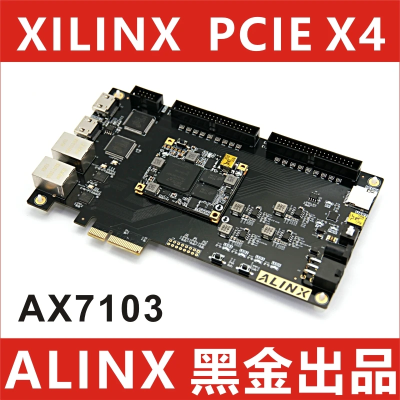 Макетная плата Alinx XILINX A7 FPGA Black Gold основная для разработки процессор PCIE X4 AX7103 с