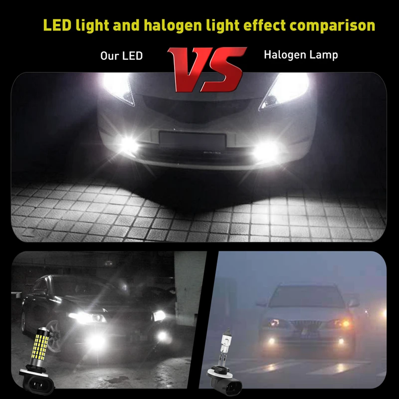 2 Pieces H27 881 Led Bulb For Cars H27W/2 H27W2 Auto Fog Light LED 780Lm 12V 881 LED Bulbs Driving Driving Running Light