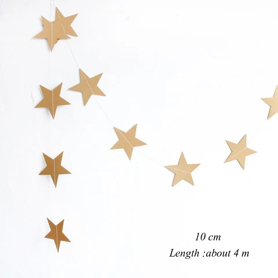 10cm Gold Star 1 компл. Золото серебро звездный баннер блестящая бумага гирлянды сердце для детей детский душ с днем рождения Свадебная вечеринка украшения поставки - Цвет: 10cm Gold Star