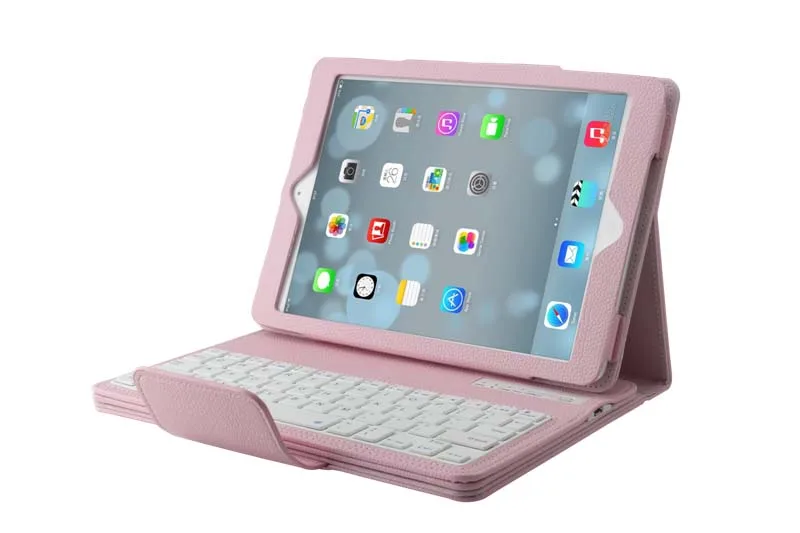 Съемный беспроводной Bluetooth Русская/Иврит/испанская клавиатура Стенд PU кожаный