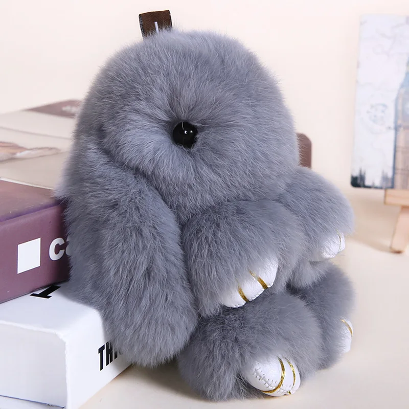

18cm Cute Pluff plush bunny rabbit Doll For Women Bag Fashion Tote Car Charm Pendant Toys Fluffy Pom Pom Lovely Keyring keychain