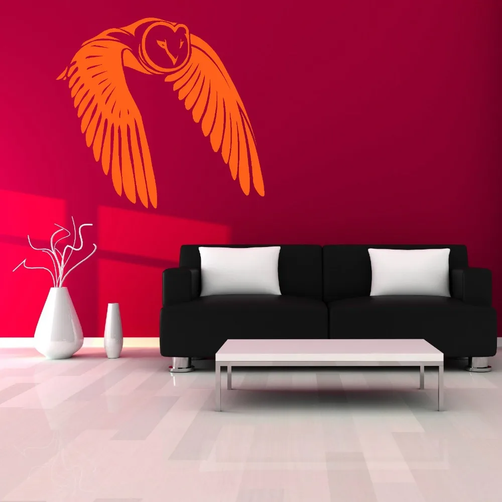 Виниловая настенная наклейка в виде совы полете летающая птица для комнаты обои