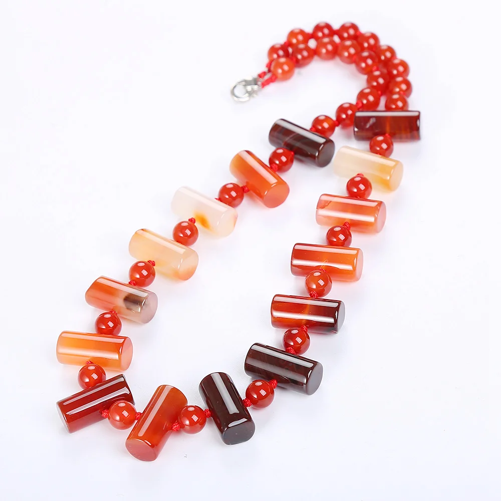 AAA RED Achat Halskette Frauen Schmuck винтажный мощный Naturstein Edelstein Weibliche Reiki Colar Feminino rosenкварz цепь с