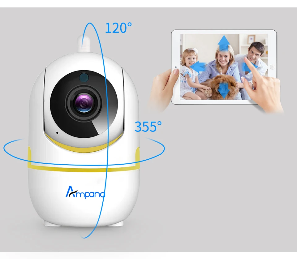 Ampand 1080p HD беспроводная камера безопасности для помещений IP камера ночного видения Поддержка TF карта Запись Детский Монитор Wifi камера