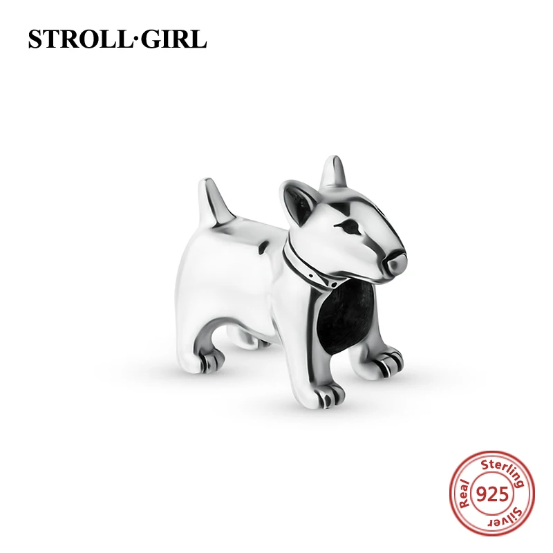 Strollgirl 925 Серебряные шарики DIY Craft Подвески коллекции животных собака кошка панда Лев лошадь Fit Аутентичные Пандора браслеты ювелирные изделия - Цвет: StrollGirl02609