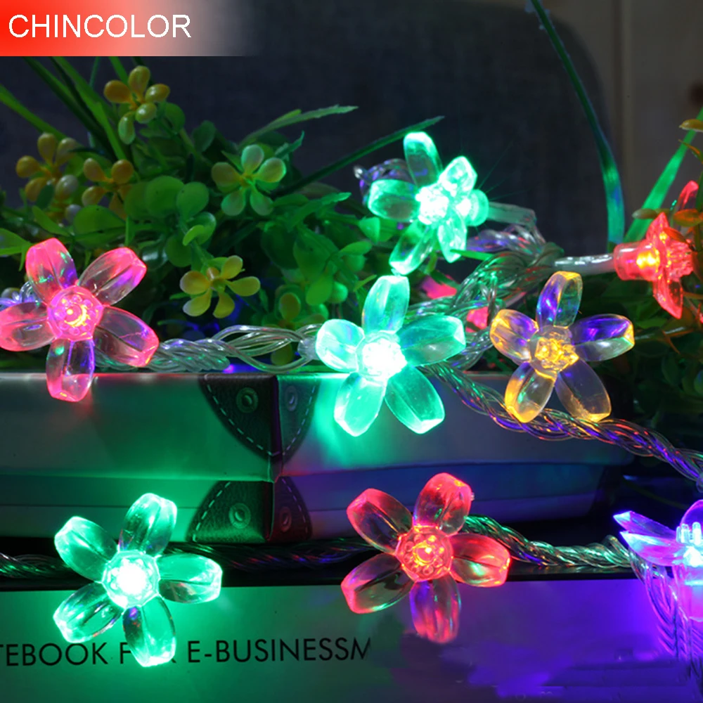 

Christmas Holiday lights Beatiful Cherry Blossoms 5/10m 40/80leds Led Light string Battery Operated Xmas Fairy Party decor CF